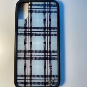 blue plaid wildflower case for iphone x